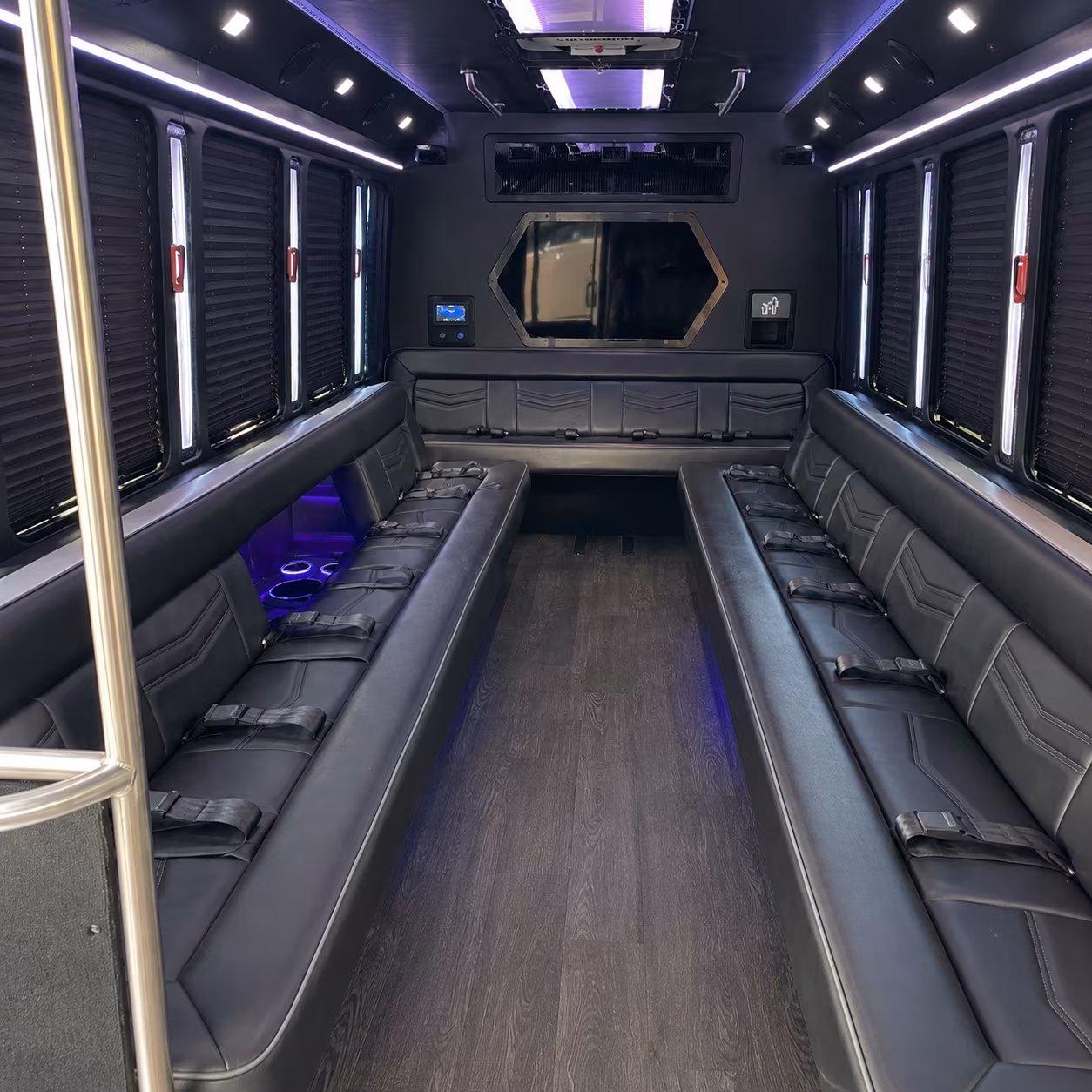 royal oak 18 passenger party bus interior
