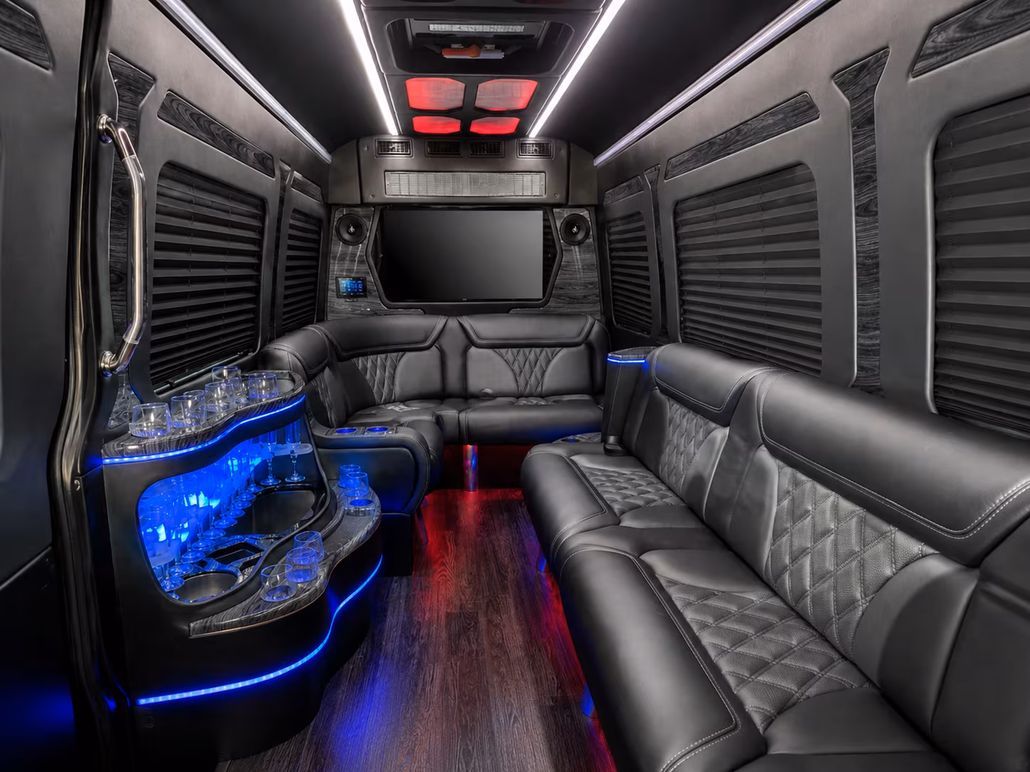 royal oak 20 passenger party bus interior