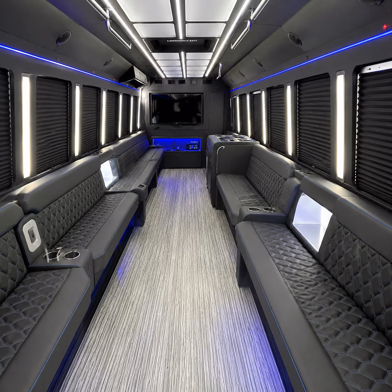royal oak party bus rental interior